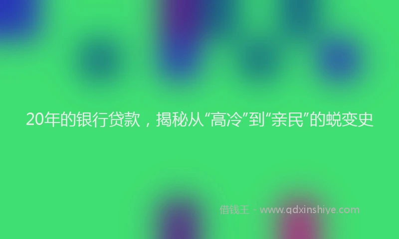 20年的银行贷款，揭秘从“高冷”到“亲民”的蜕变史