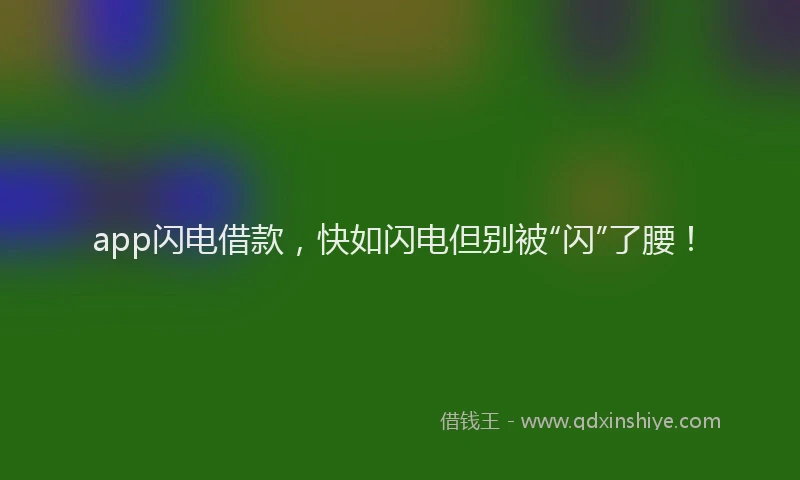 app闪电借款，快如闪电但别被“闪”了腰！