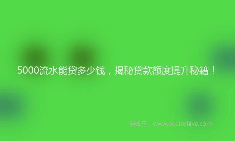 5000流水能贷多少钱，揭秘贷款额度提升秘籍！
