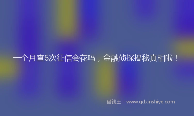 一个月查6次征信会花吗，金融侦探揭秘真相啦！