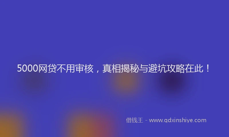 5000网贷不用审核，真相揭秘与避坑攻略在此！