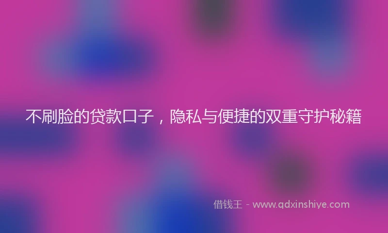 不刷脸的贷款口子，隐私与便捷的双重守护秘籍