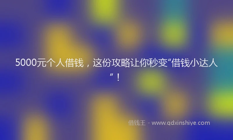5000元个人借钱，这份攻略让你秒变“借钱小达人”！