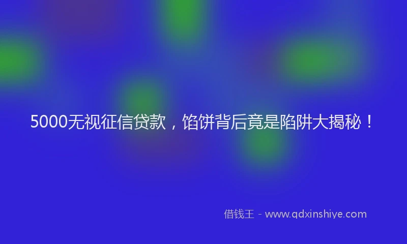 5000无视征信贷款，馅饼背后竟是陷阱大揭秘！