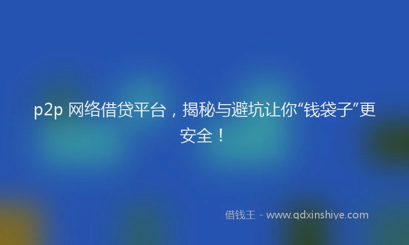 p2p 网络借贷平台，揭秘与避坑让你“钱袋子”更安全！