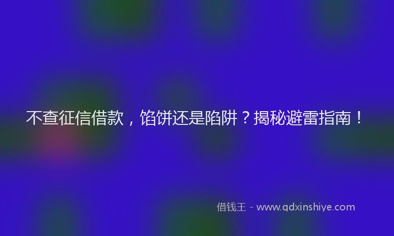 不查征信借款，馅饼还是陷阱？揭秘避雷指南！