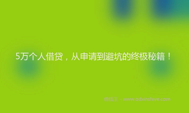 5万个人借贷，从申请到避坑的终极秘籍！