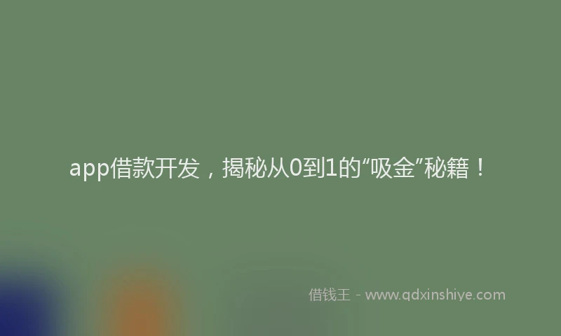 app借款开发，揭秘从0到1的“吸金”秘籍！