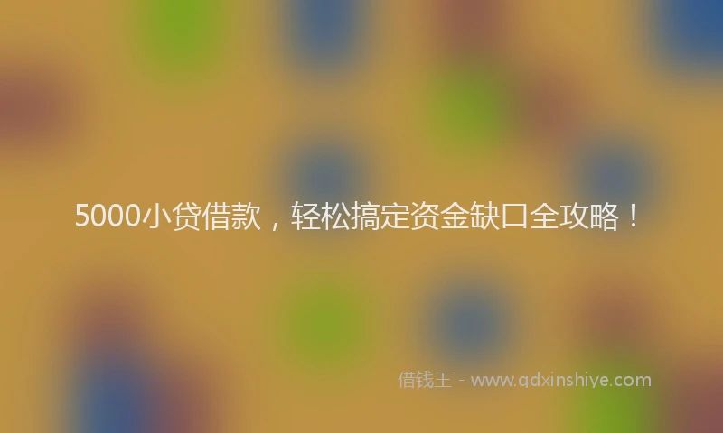 5000小贷借款，轻松搞定资金缺口全攻略！