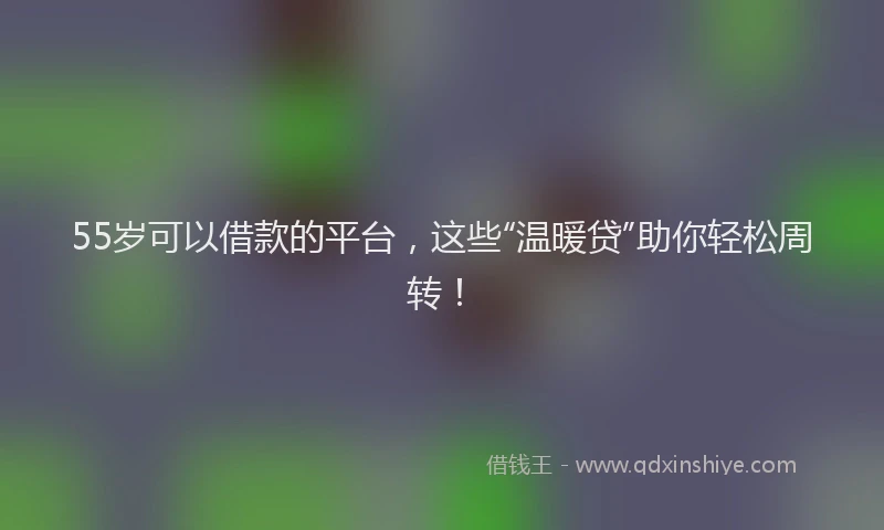 55岁可以借款的平台，这些“温暖贷”助你轻松周转！