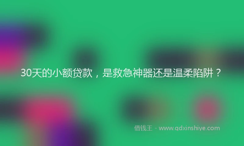 30天的小额贷款，是救急神器还是温柔陷阱？