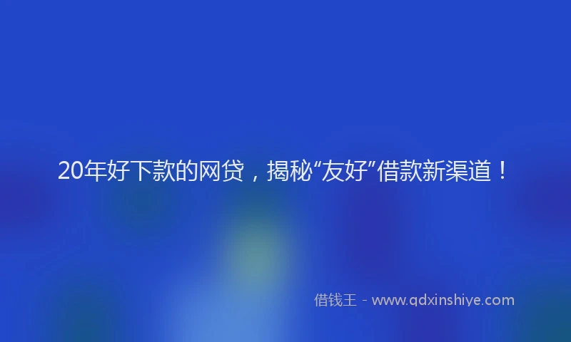 20年好下款的网贷，揭秘“友好”借款新渠道！