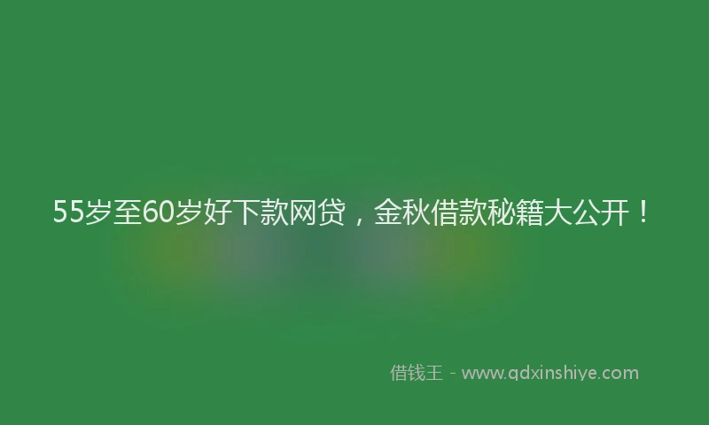 55岁至60岁好下款网贷，金秋借款秘籍大公开！