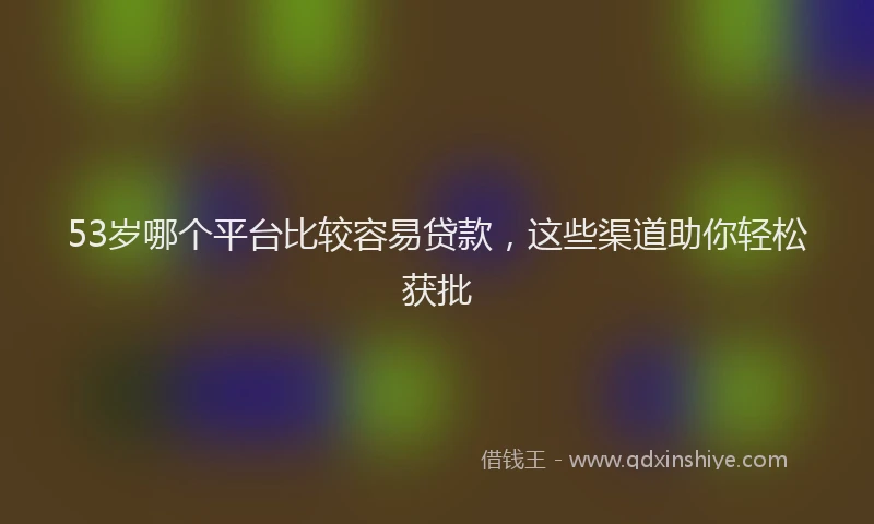 53岁哪个平台比较容易贷款，这些渠道助你轻松获批