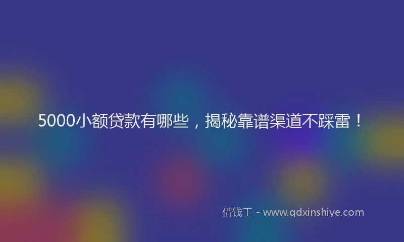 5000小额贷款有哪些，揭秘靠谱渠道不踩雷！