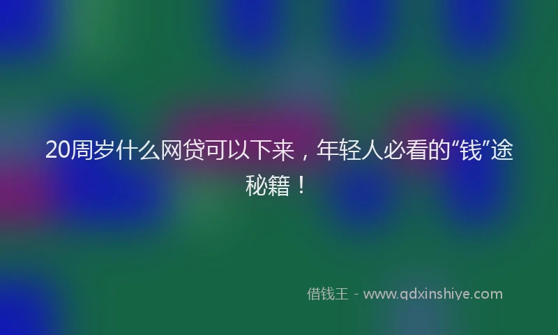 20周岁什么网贷可以下来,年轻人必看的“钱”途秘籍!