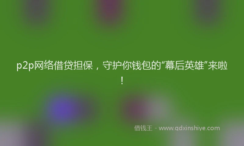 p2p网络借贷担保，守护你钱包的“幕后英雄”来啦！
