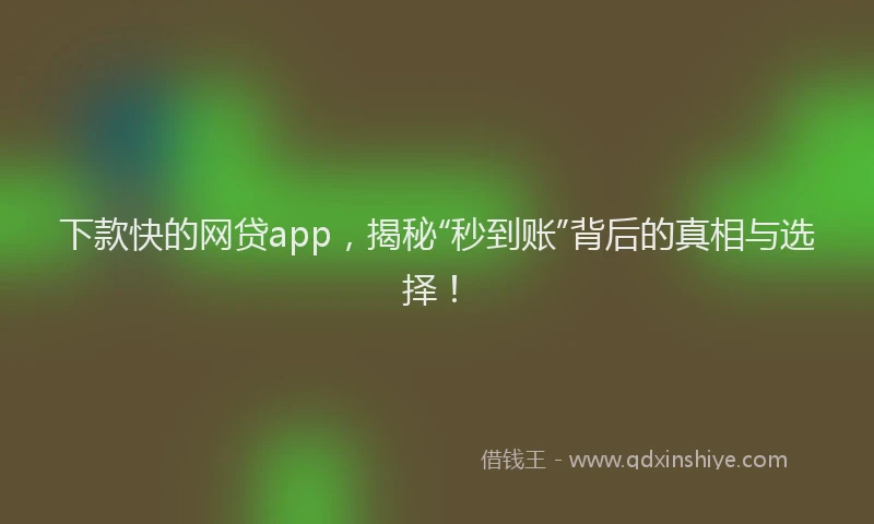 下款快的网贷app，揭秘“秒到账”背后的真相与选择！