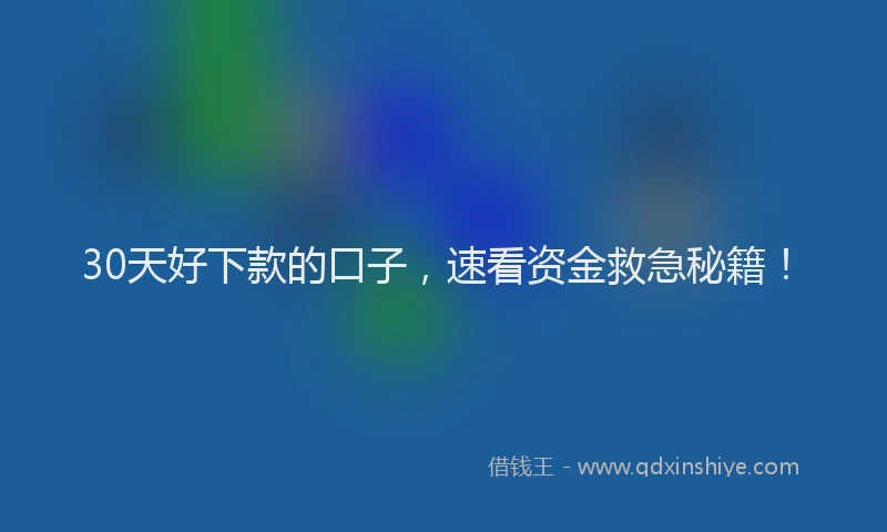30天好下款的口子，速看资金救急秘籍！
