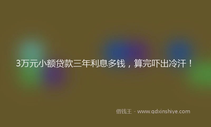 3万元小额贷款三年利息多钱，算完吓出冷汗！