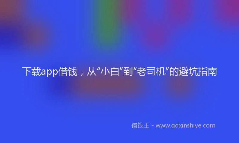 下载app借钱，从“小白”到“老司机”的避坑指南