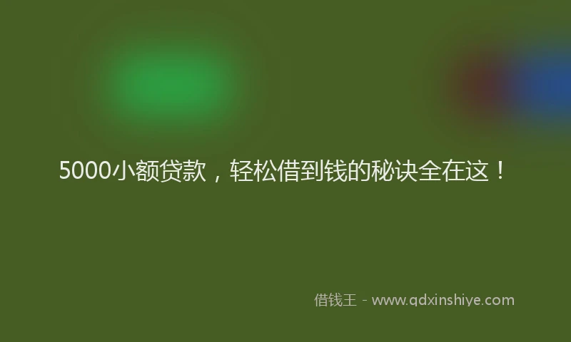 5000小额贷款，轻松借到钱的秘诀全在这！