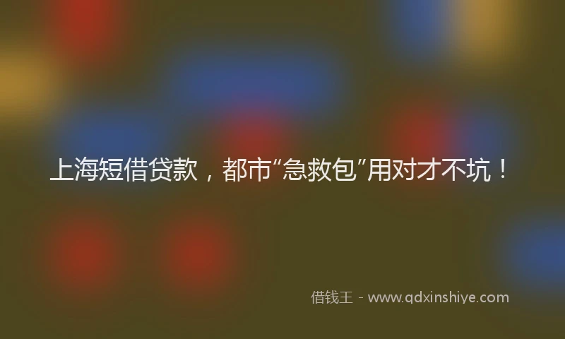 上海短借贷款，都市“急救包”用对才不坑！