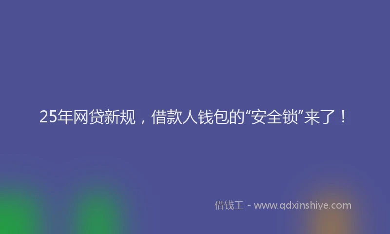 25年网贷新规，借款人钱包的“安全锁”来了！