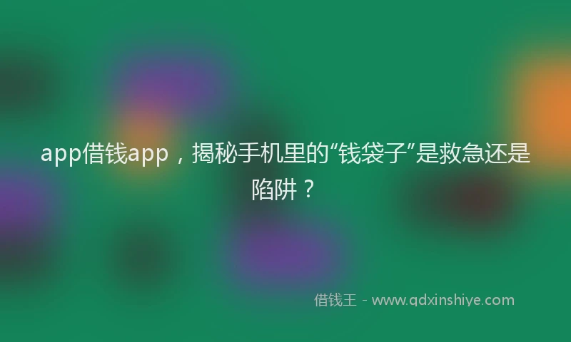 app借钱app，揭秘手机里的“钱袋子”是救急还是陷阱？