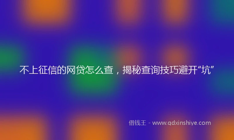 不上征信的网贷怎么查，揭秘查询技巧避开“坑”