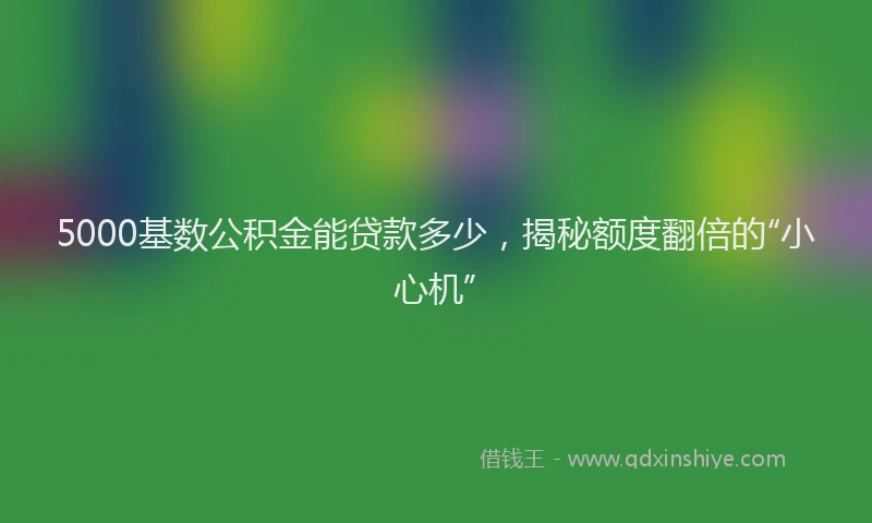 5000基数公积金能贷款多少，揭秘额度翻倍的“小心机”