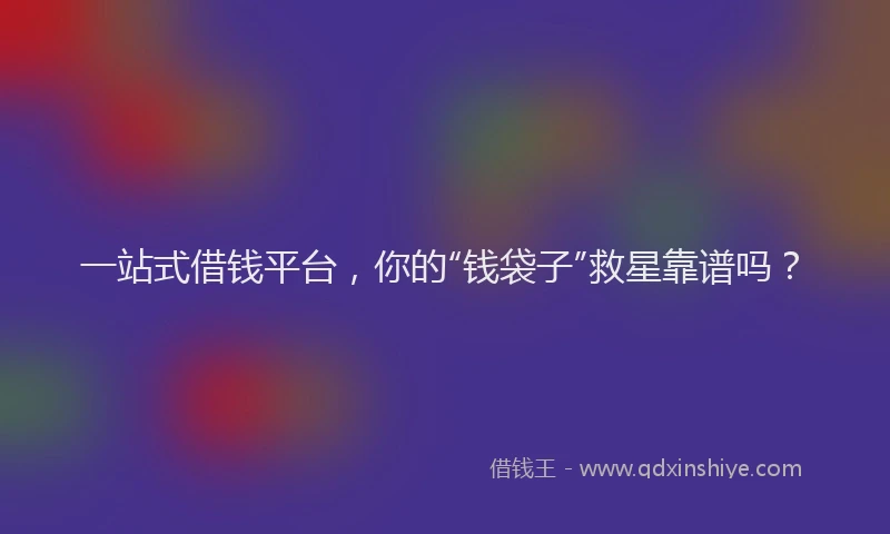 一站式借钱平台，你的“钱袋子”救星靠谱吗？