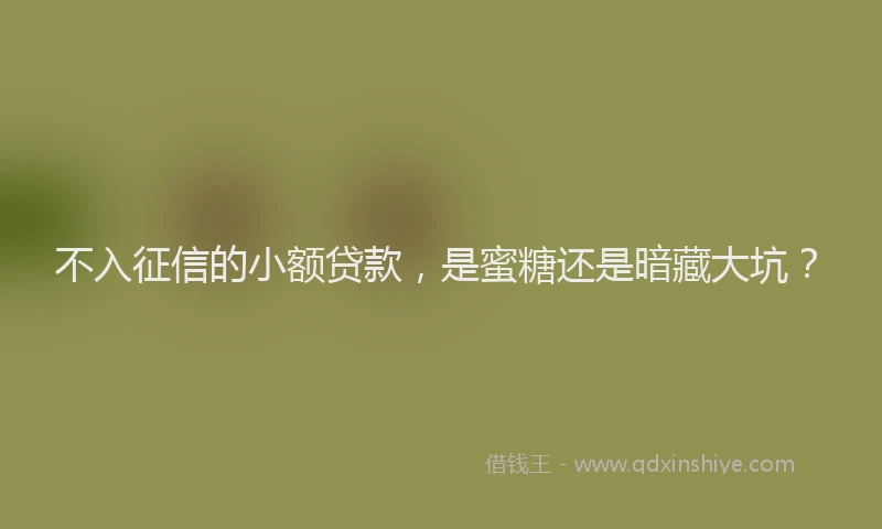 不入征信的小额贷款，是蜜糖还是暗藏大坑？