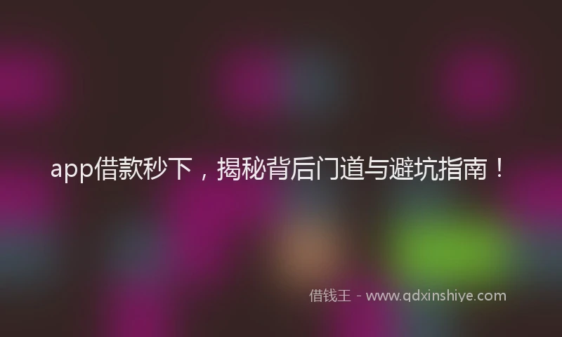 app借款秒下，揭秘背后门道与避坑指南！