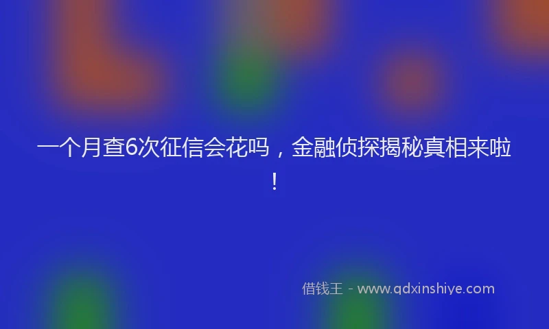 一个月查6次征信会花吗，金融侦探揭秘真相来啦！