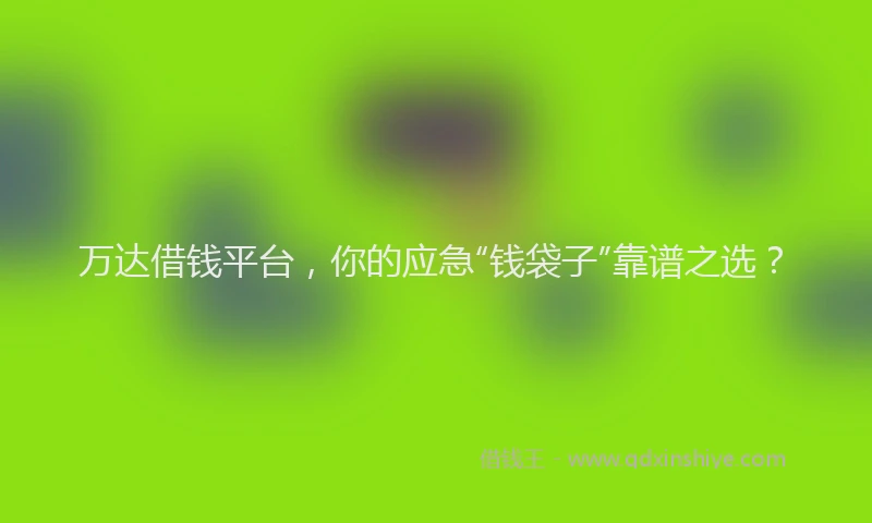 万达借钱平台，你的应急“钱袋子”靠谱之选？