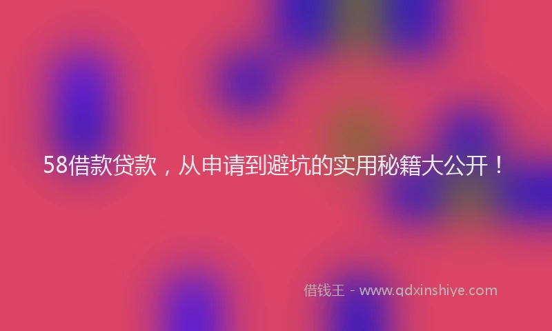 58借款贷款，从申请到避坑的实用秘籍大公开！