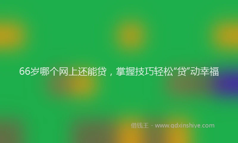 66岁哪个网上还能贷，掌握技巧轻松“贷”动幸福