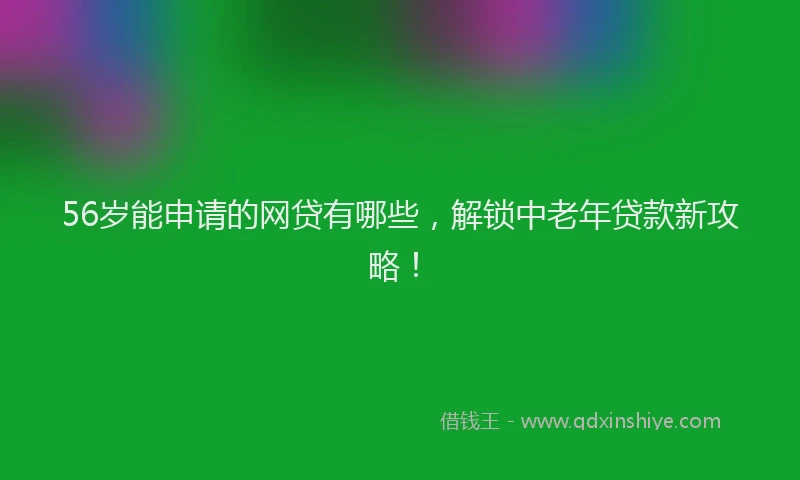 56岁能申请的网贷有哪些，解锁中老年贷款新攻略！