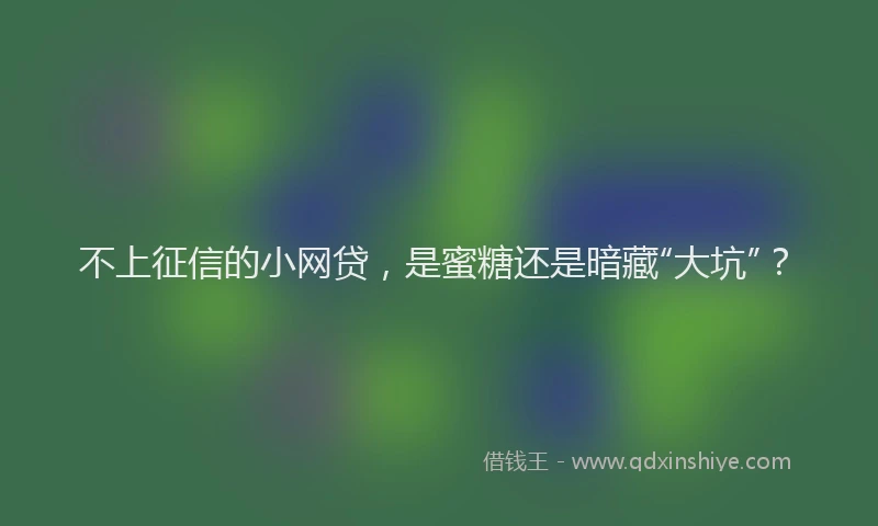 不上征信的小网贷，是蜜糖还是暗藏“大坑”？