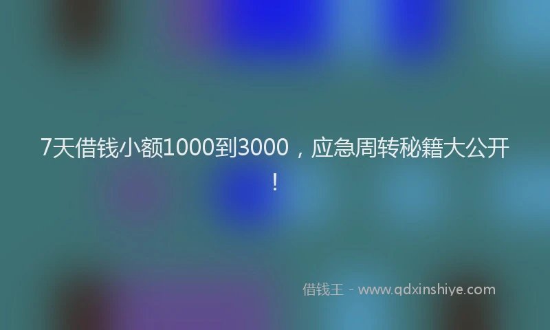 7天借钱小额1000到3000，应急周转秘籍大公开！