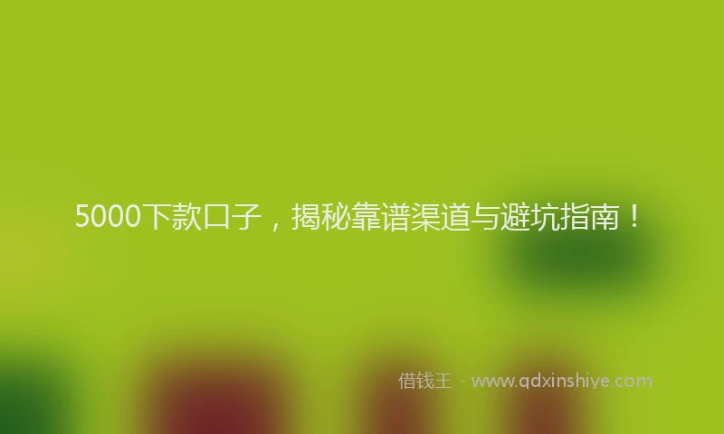 5000下款口子，揭秘靠谱渠道与避坑指南！