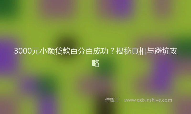 3000元小额贷款百分百成功？揭秘真相与避坑攻略