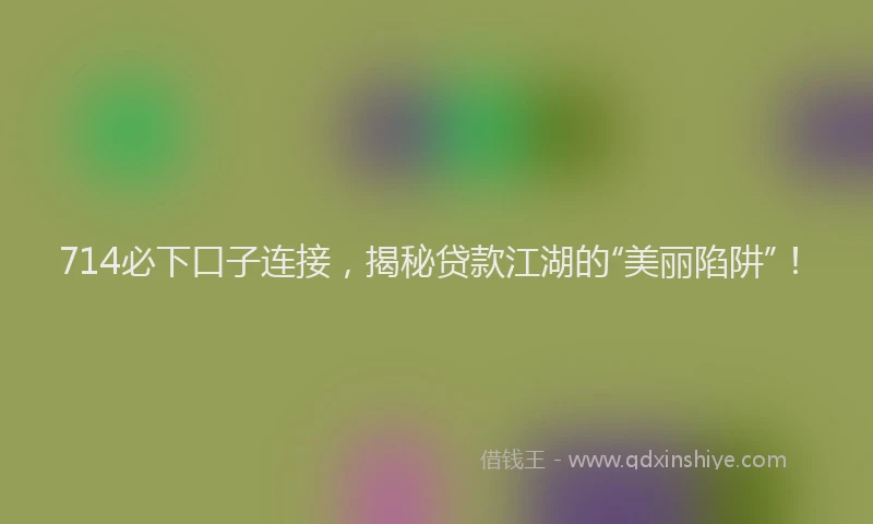 714必下口子连接，揭秘贷款江湖的“美丽陷阱”！