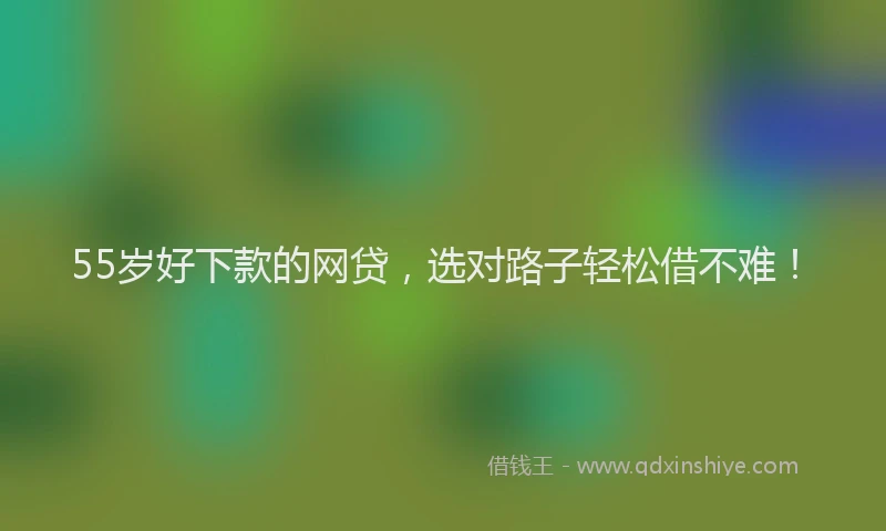 55岁好下款的网贷，选对路子轻松借不难！