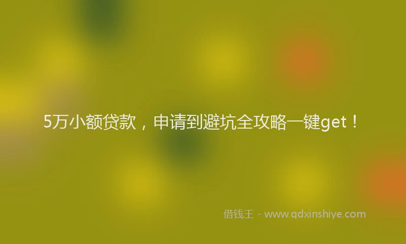 5万小额贷款，申请到避坑全攻略一键get！