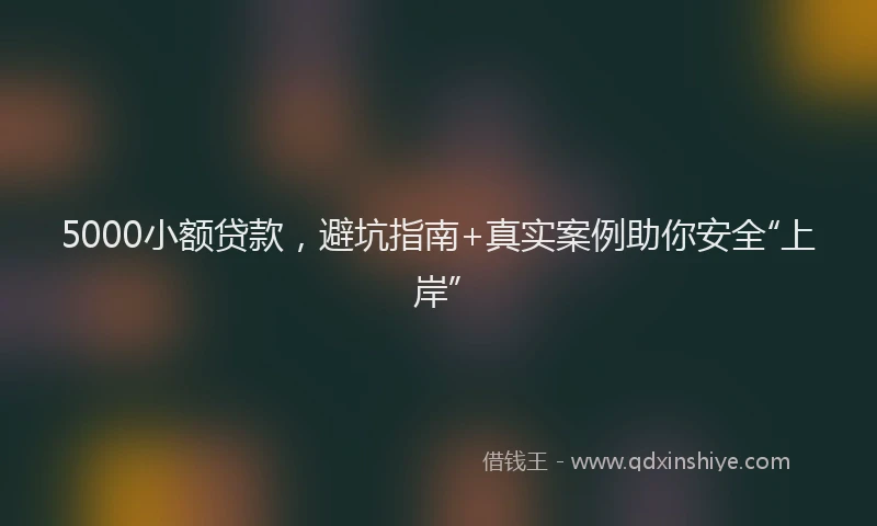 5000小额贷款，避坑指南+真实案例助你安全“上岸”