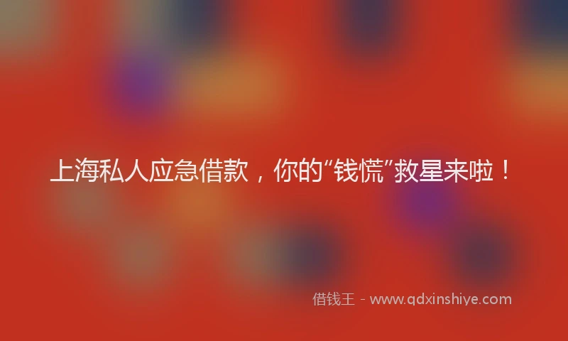 上海私人应急借款，你的“钱慌”救星来啦！