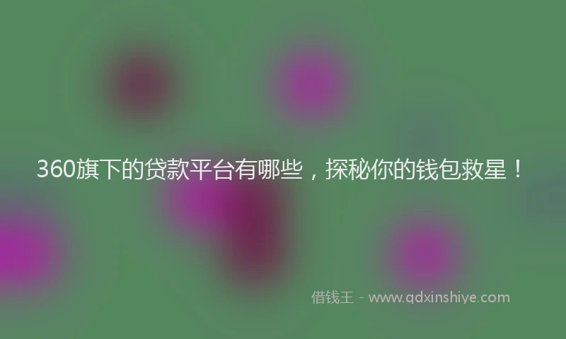 360旗下的贷款平台有哪些，探秘你的钱包救星！
