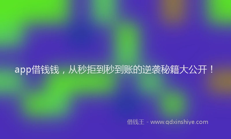 app借钱钱，从秒拒到秒到账的逆袭秘籍大公开！